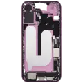 Mid-Frame Housing  W/ Charging Port Flex & Small Parts  For iPhone 16 Plus (US Version) (Used OEM Pull: Grade C) (Pink)