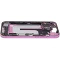 Mid-Frame Housing  W/ Charging Port Flex & Small Parts  For iPhone 16 Plus (US Version) (Used OEM Pull: Grade C) (Pink)