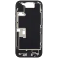 Mid-Frame Housing  W/ Charging Port Flex & Small Parts  For iPhone 16 Pro (EU / Global Version) (Used OEM Pull: Grade A) (Black Titanium)
