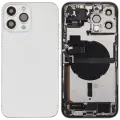 Back Housing W/ Charging Port Flex & Small Parts  For iPhone 13 Pro Max (EU / Global Version) (Used OEM Pull: Grade B) (Silver)