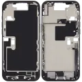 Mid-Frame Housing  W/ Charging Port Flex & Small Parts  For iPhone 16 Pro Max (US Version) (Used OEM Pull: Grade B) (Black Titanium)