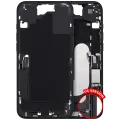 Mid-Frame Housing  W/ Charging Port Flex & Small Parts  For iPhone 16 Plus (US Version) (Used OEM Pull: Grade C) (Black)