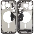 Mid-Frame Housing  W/ Charging Port Flex & Small Parts  For iPhone 15 Pro Max (EU / Global Version) (Used OEM Pull: Grade A) (Natural Titanium)