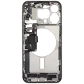Mid-Frame Housing  W/ Charging Port Flex & Small Parts  For iPhone 15 Pro Max (EU / Global Version) (Used OEM Pull: Grade A) (Natural Titanium)
