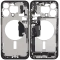 Mid-Frame Housing  W/ Charging Port Flex & Small Parts  For iPhone 15 Pro Max (EU / Global Version) (Used OEM Pull: Grade B) (Black Titanium)