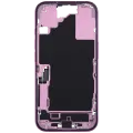 Mid-Frame Housing  W/ Charging Port Flex & Small Parts  For iPhone 16 (US Version) (Used OEM Pull: Grade A) (Pink)