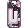 Mid-Frame Housing  W/ Charging Port Flex & Small Parts  For iPhone 16 (US Version) (Used OEM Pull: Grade A) (Pink)