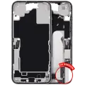 Mid-Frame Housing  W/ Charging Port Flex & Small Parts  For iPhone 16 Plus (US Version) (Used OEM Pull: Grade A) (White)