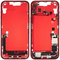 Mid-Frame Housing  W/ Charging Port Flex & Small Parts  For iPhone 14 Plus (US Version) (Used OEM Pull: Grade A) (Red)