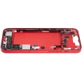 Mid-Frame Housing  W/ Charging Port Flex & Small Parts  For iPhone 14 Plus (US Version) (Used OEM Pull: Grade A) (Red)