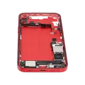 Mid-Frame Housing  W/ Charging Port Flex & Small Parts  For iPhone 14 Plus (US Version) (Used OEM Pull: Grade A) (Red)