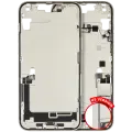 Mid-Frame Housing  W/ Charging Port Flex & Small Parts  For iPhone 14 Plus (US Version) (Used OEM Pull: Grade A) (Starlight)