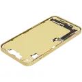Mid-Frame Housing  W/ Charging Port Flex & Small Parts  For iPhone 14 Plus (US Version) (Used OEM Pull: Grade A) (Yellow)