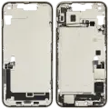Mid-Frame Housing  W/ Charging Port Flex & Small Parts  For iPhone 14 Plus (US Version) (Used OEM Pull: Grade B) (Starlight)