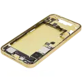 Mid-Frame Housing  W/ Charging Port Flex & Small Parts  For iPhone 14 Plus (US Version) (Used OEM Pull: Grade B) (Yellow)