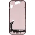 Mid-Frame Housing  W/ Charging Port Flex & Small Parts  For iPhone 15 (US Version) (Used OEM Pull: Grade A) (Pink)