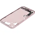 Mid-Frame Housing  W/ Charging Port Flex & Small Parts  For iPhone 15 (US Version) (Used OEM Pull: Grade C) (Pink)