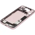 Mid-Frame Housing  W/ Charging Port Flex & Small Parts  For iPhone 15 (US Version) (Used OEM Pull: Grade C) (Pink)