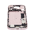 Mid-Frame Housing  W/ Charging Port Flex & Small Parts  For iPhone 15 (US Version) (Used OEM Pull: Grade C) (Pink)