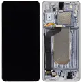OLED Assembly With Frame Compatible For Samsung Galaxy S25 Edge (Service Pack) (Titanium Silver)