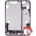 Mid-Frame Housing  W/ Charging Port Flex & Small Parts  For iPhone 14 (EU / Global Version) (Used OEM Pull: Grade C) (Purple)