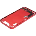 Mid-Frame Housing  W/ Charging Port Flex & Small Parts  For iPhone 14 (US Version) (Used OEM Pull: Grade B) (Red)