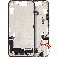 Mid-Frame Housing  W/ Charging Port Flex & Small Parts  For iPhone 14 (US Version) (Used OEM Pull: Grade C) (Starlight)
