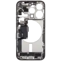 Mid-Frame Housing  W/ Charging Port Flex & Small Parts  For iPhone 15 Pro (EU / Global Version) (Used OEM Pull: Grade C) (White Titanium)