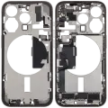 Mid-Frame Housing  W/ Charging Port Flex & Small Parts  For iPhone 15 Pro (EU / Global Version) (Used OEM Pull: Grade C) (Natural Titanium)