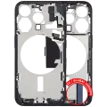 Mid-Frame Housing  W/ Charging Port Flex & Small Parts  For iPhone 15 Pro (EU / Global Version) (Used OEM Pull: Grade C) (Blue Titanium)