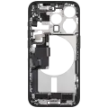 Mid-Frame Housing  W/ Charging Port Flex & Small Parts  For iPhone 15 Pro (EU / Global Version) (Used OEM Pull: Grade C) (Blue Titanium)