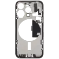 Mid-Frame Housing  W/ Charging Port Flex & Small Parts  For iPhone 15 Pro (EU / Global Version) (Used OEM Pull: Grade B) (White Titanium)