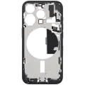 Mid-Frame Housing  W/ Charging Port Flex & Small Parts  For iPhone 15 Pro (EU / Global Version) (Used OEM Pull: Grade B) (Blue Titanium)