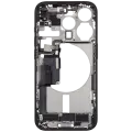 Mid-Frame Housing  W/ Charging Port Flex & Small Parts  For iPhone 15 Pro (EU / Global Version) (Used OEM Pull: Grade B) (Black Titanium)