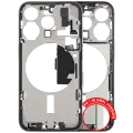 Mid-Frame Housing  W/ Charging Port Flex & Small Parts  For iPhone 15 Pro (EU / Global Version) (Used OEM Pull: Grade A) (White Titanium)