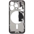 Mid-Frame Housing  W/ Charging Port Flex & Small Parts  For iPhone 15 Pro (EU / Global Version) (Used OEM Pull: Grade A) (Natural Titanium)