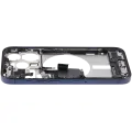 Mid-Frame Housing  W/ Charging Port Flex & Small Parts  For iPhone 15 Pro (EU / Global Version) (Used OEM Pull: Grade A) (Blue Titanium)