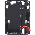 Mid-Frame Housing  W/ Charging Port Flex & Small Parts  For iPhone 15 (EU / Global Version) (Used OEM Pull: Grade C) (Black)