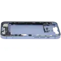 Mid-Frame Housing  W/ Charging Port Flex & Small Parts  For iPhone 14 (EU / Global Version) (Used OEM Pull: Grade A) (Blue)
