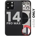 Back Housing W/ Charging Port Flex & Small Parts  For iPhone 14 Pro Max (US Version) (Used OEM Pull: Grade C) (Space Black)