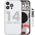 Back Housing W/ Charging Port Flex & Small Parts  For iPhone 14 Pro Max (US Version) (Used OEM Pull: Grade A) (Silver)