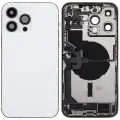 Back Housing W/ Charging Port Flex & Small Parts  For iPhone 14 Pro Max (US Version) (Used OEM Pull: Grade A) (Silver)