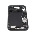 Mid-Frame Housing  W/ Charging Port Flex & Small Parts  For iPhone 15 Plus (US Version) (Used OEM Pull: Grade A) (Black)