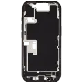 Mid-Frame Housing  W/ Charging Port Flex & Small Parts  For iPhone 16 Pro (US Version) (Used OEM Pull: Grade B) (Black Titanium)