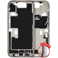 Mid-Frame Housing  W/ Charging Port Flex & Small Parts  For iPhone 16 Pro (US Version) (Used OEM Pull: Grade A) (White Titanium)