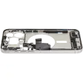 Mid-Frame Housing  W/ Charging Port Flex & Small Parts  For iPhone 15 Pro Max (US Version) (Used OEM Pull: Grade C) (White Titanium)
