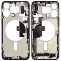 Mid-Frame Housing  W/ Charging Port Flex & Small Parts  For iPhone 15 Pro Max (US Version) (Used OEM Pull: Grade C) (Natural Titanium)