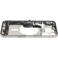 Mid-Frame Housing  W/ Charging Port Flex & Small Parts  For iPhone 15 Pro Max (US Version) (Used OEM Pull: Grade B) (Natural Titanium)