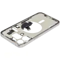 Mid-Frame Housing  W/ Charging Port Flex & Small Parts  For iPhone 15 Pro Max (US Version) (Used OEM Pull: Grade A) (White Titanium)