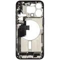Mid-Frame Housing W/ Charging Port Flex & Small Parts  For iPhone 15 Pro Max (US Version) (Used OEM Pull: Grade A) (Black Titanium)